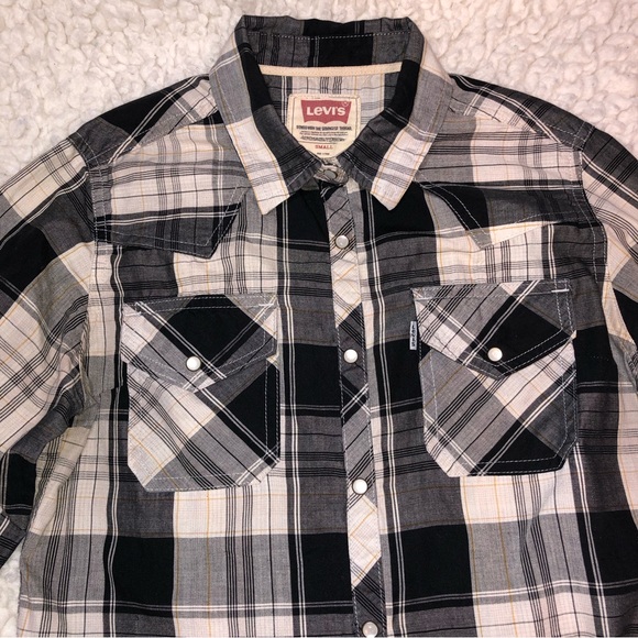 Levi’s Pearl Snap Button Plaid Western Cowboy Shirt - Picture 4 of 8
